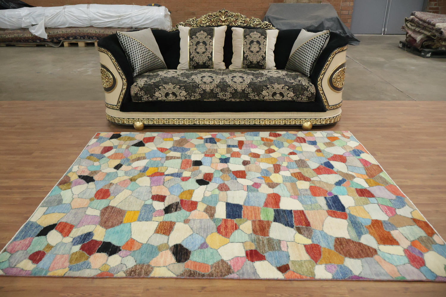 Contemporary Wool Gabbeh Oriental Area Rug 6x8
