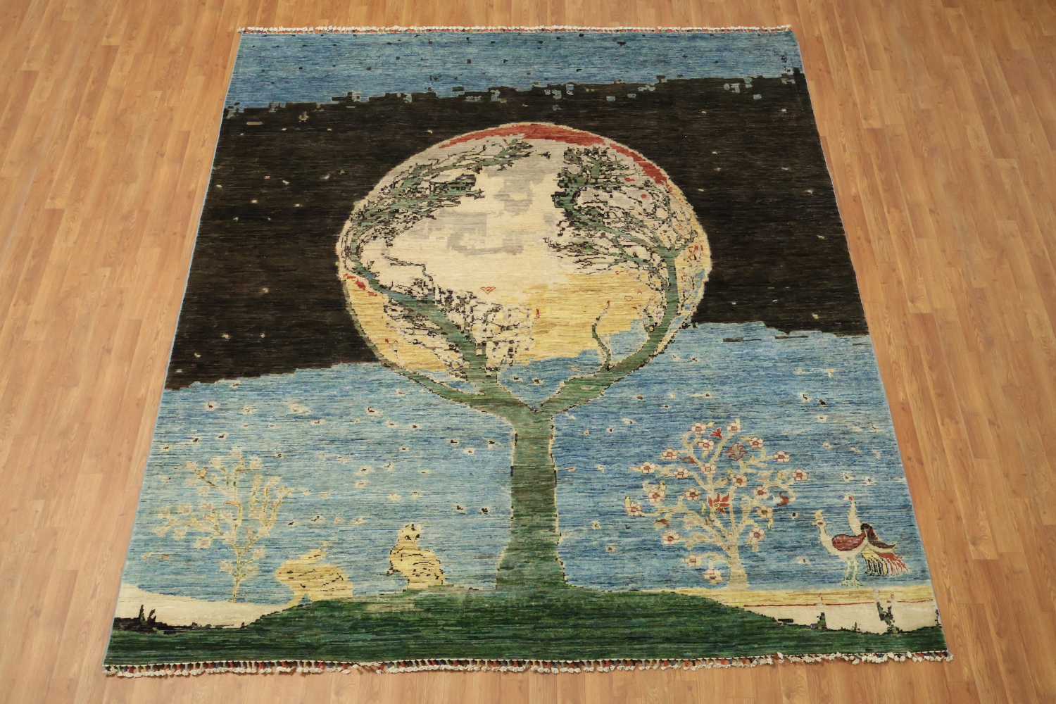 Mystical Globe and Nature Motif Rug for Modern Homes 8x10