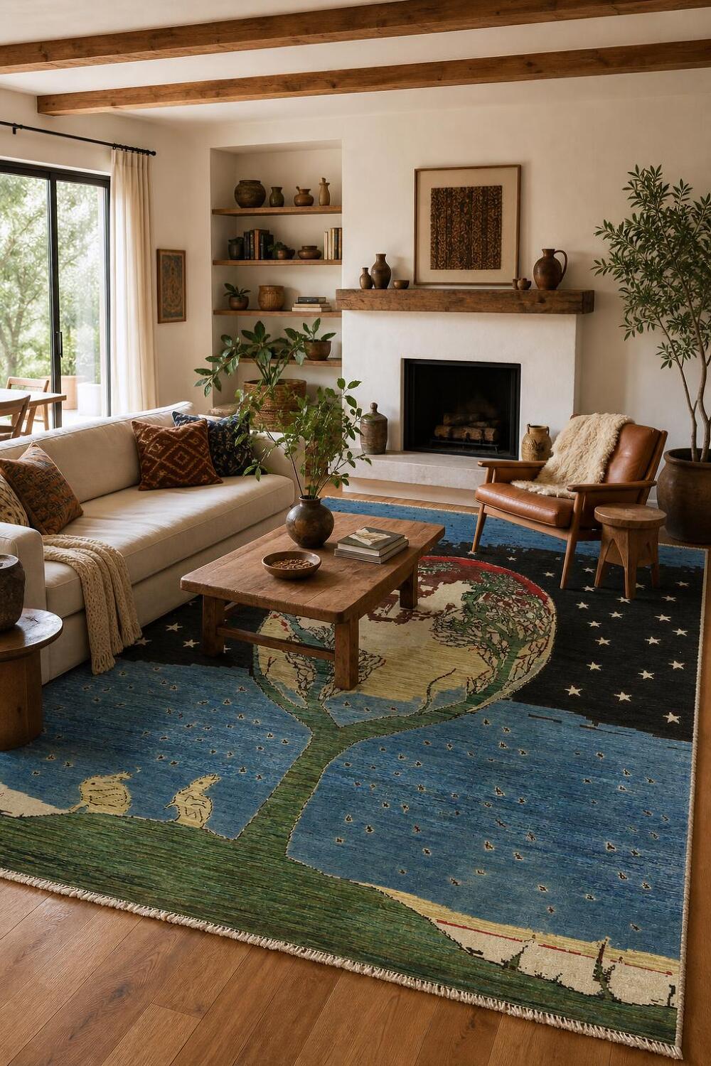 Pictorial Wool Gabbeh Oriental Area Rug 8x12