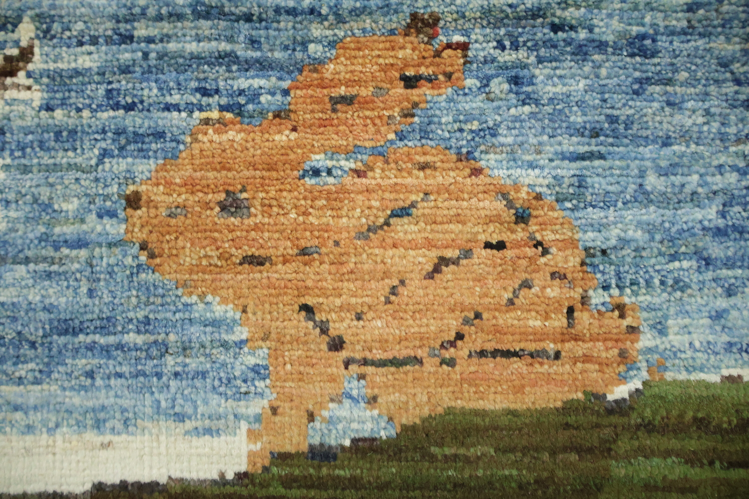 Blue Pictorial Gabbeh Oriental Wool Area Rug 8x10