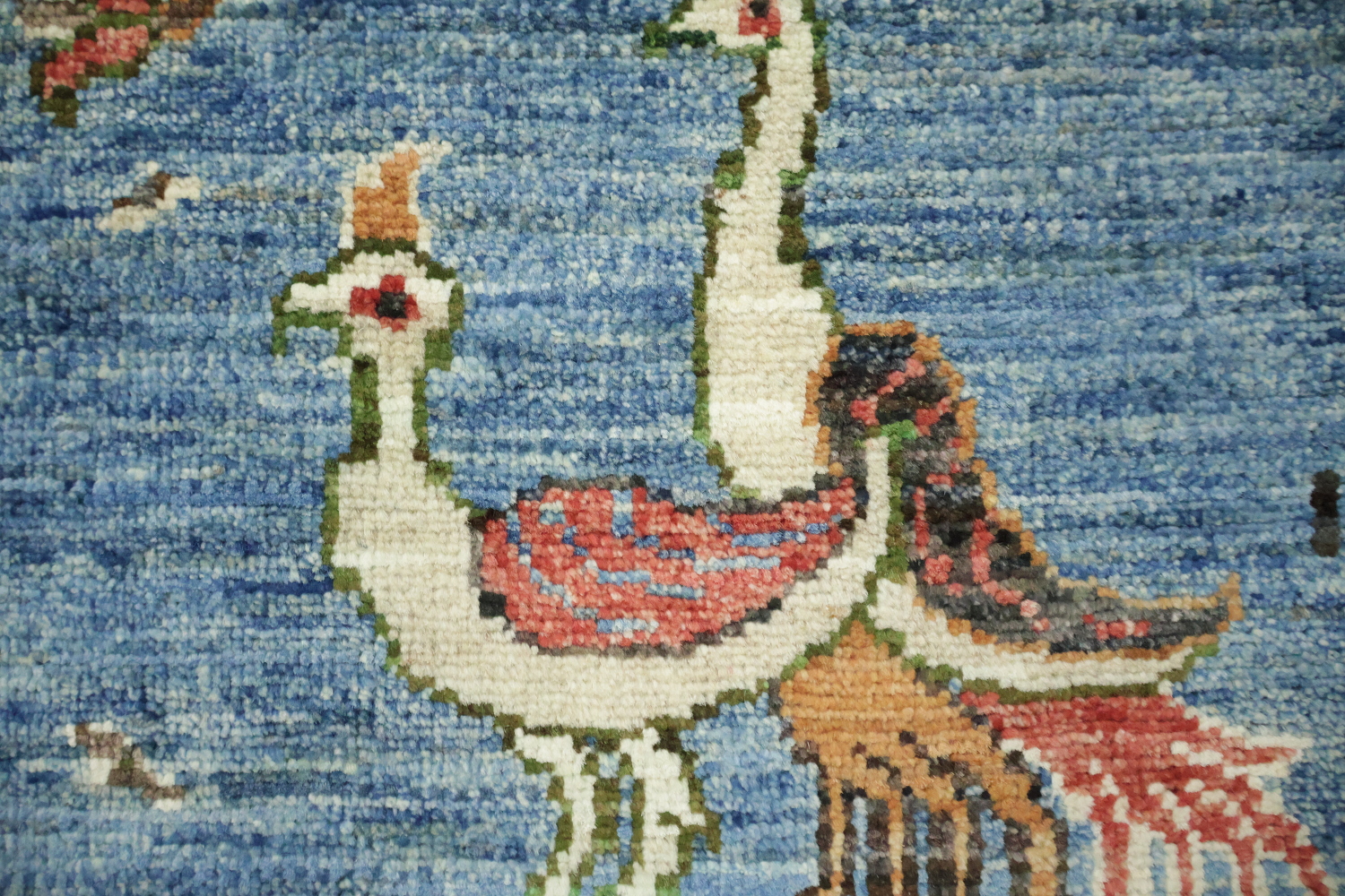 Blue Pictorial Gabbeh Oriental Wool Area Rug 8x10