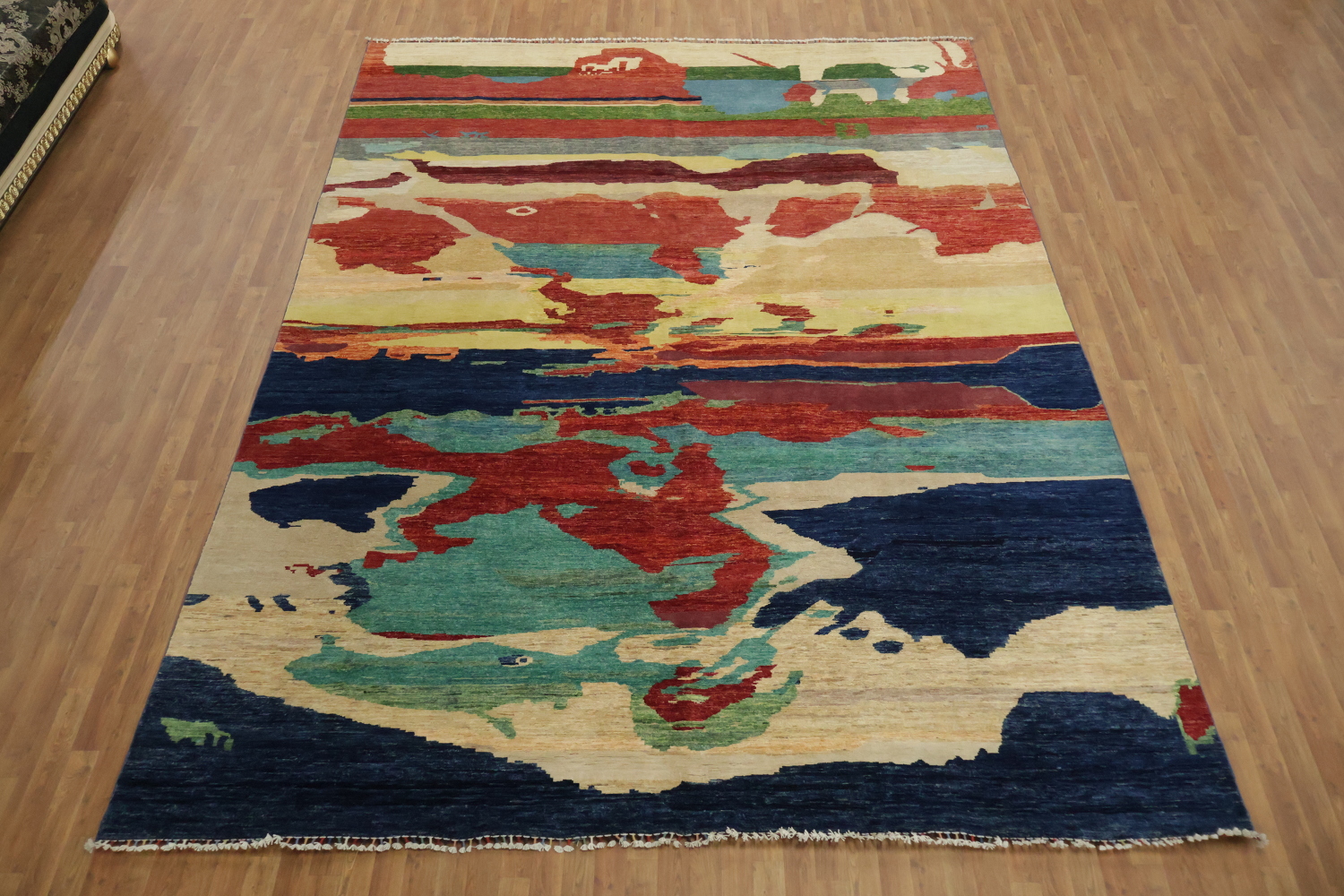 Artistic Red Canyons and Blue Skies Wool Gabbeh Area Rug Carpet 10x14
