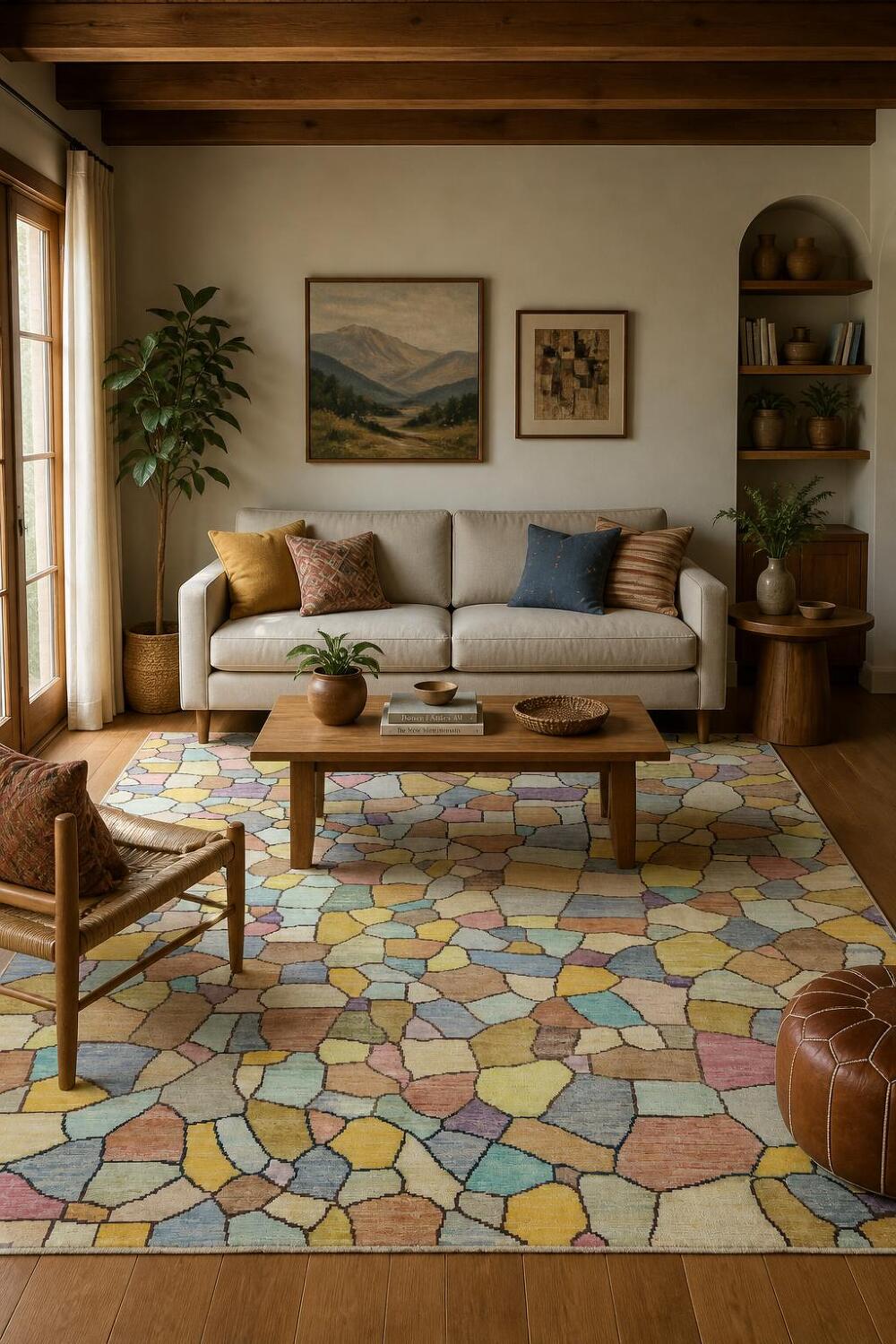 Wool Modern Gabbeh Oriental Area Rug 7x9
