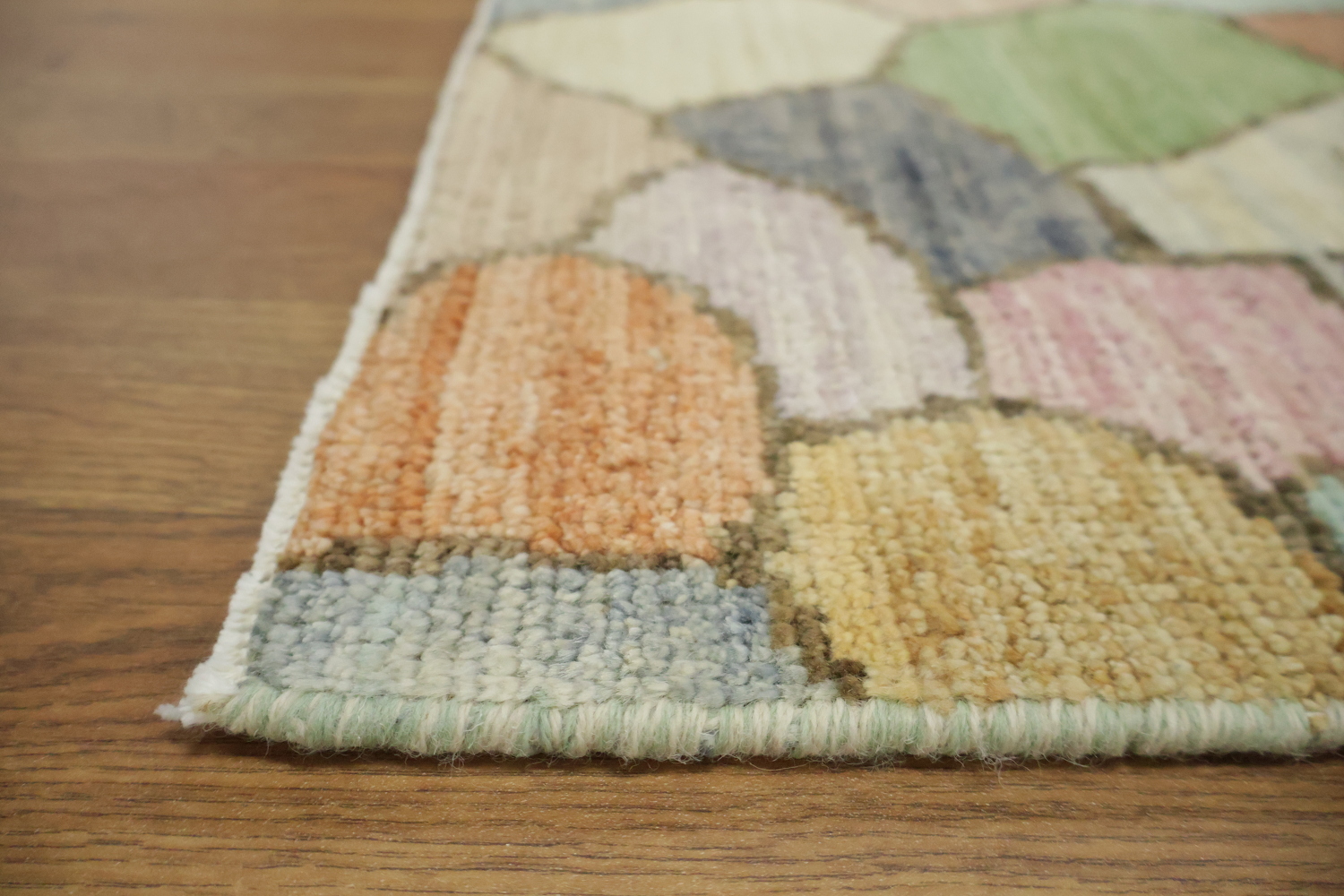 Artistic Pebble Design Gabbeh Area Rug with Pastel Shades 6'x8'