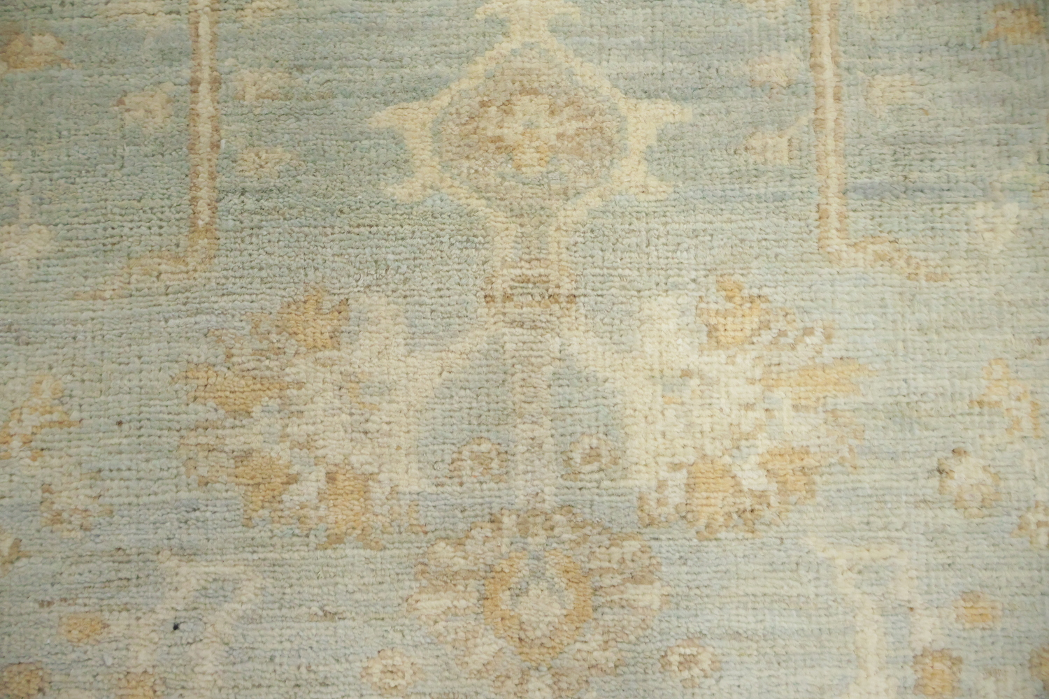 Blue Floral Wool Traditional Oushak Rug 3x6