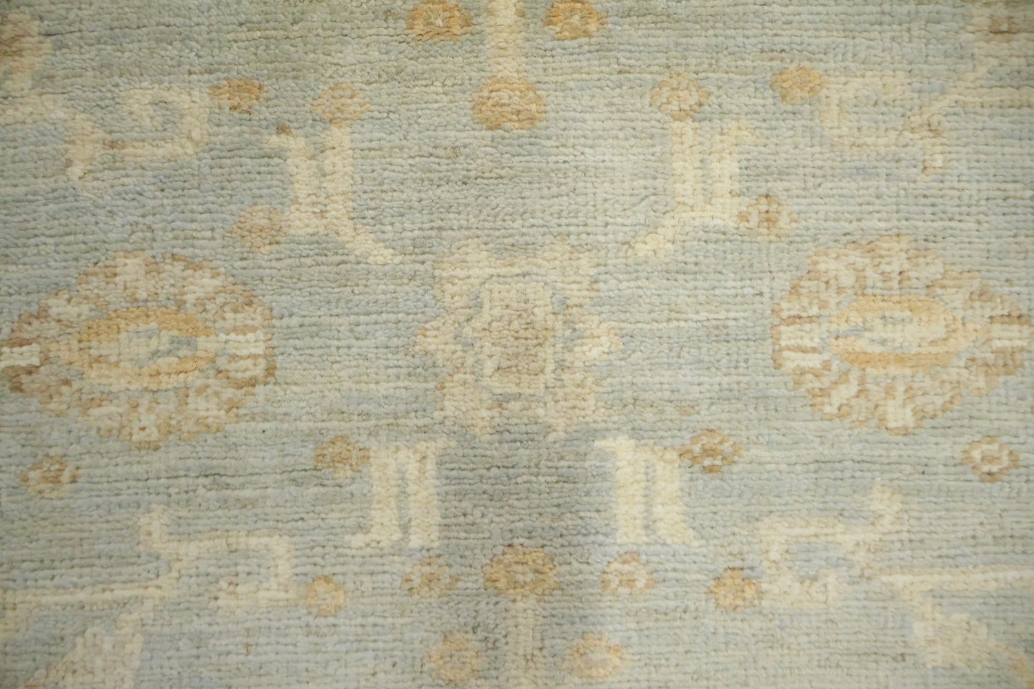 Blue Floral Wool Traditional Oushak Rug 3x6