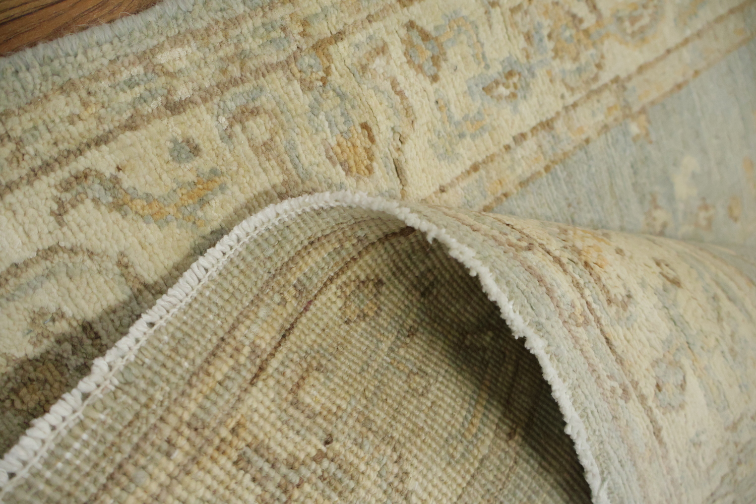 Blue Floral Wool Traditional Oushak Rug 3x6