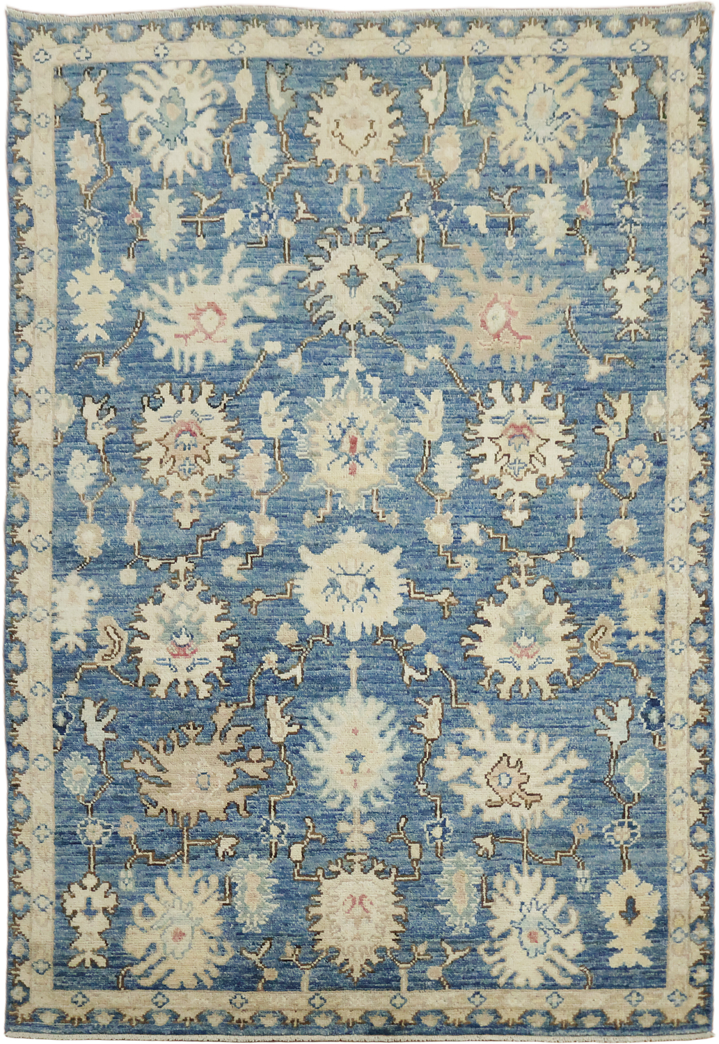 Classic Blue Area Rug with Intricate Floral Design Details