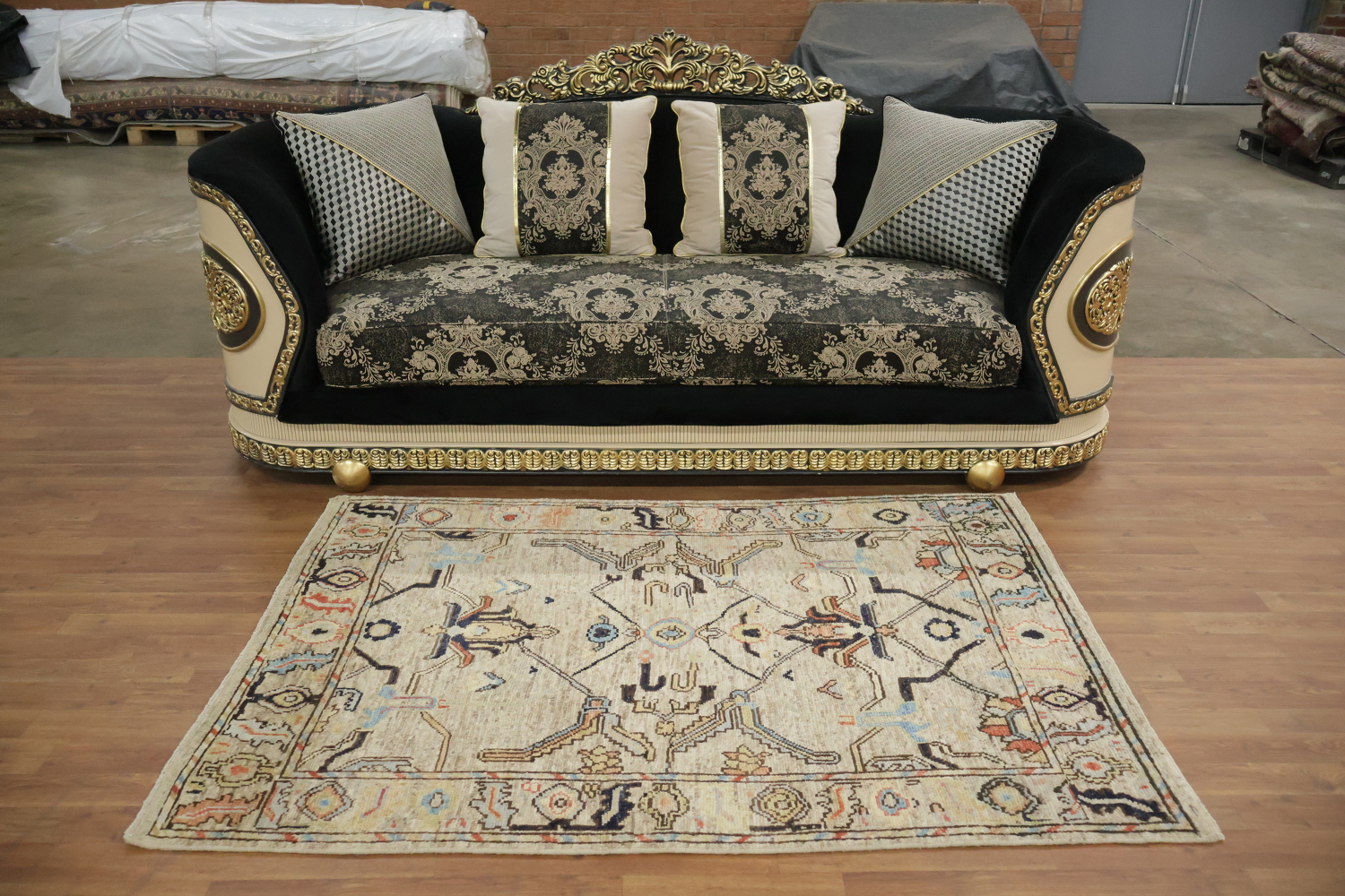 Traditional Oushak Wool Rug 4x6