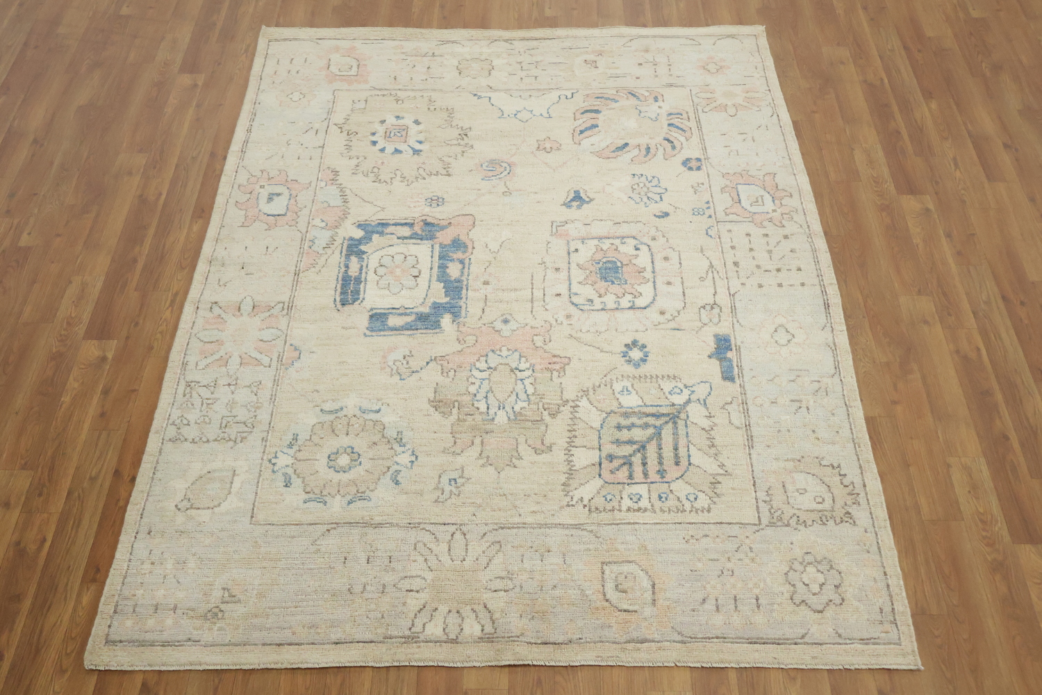Geometric Wool Traditional Oushak Rug 5x6