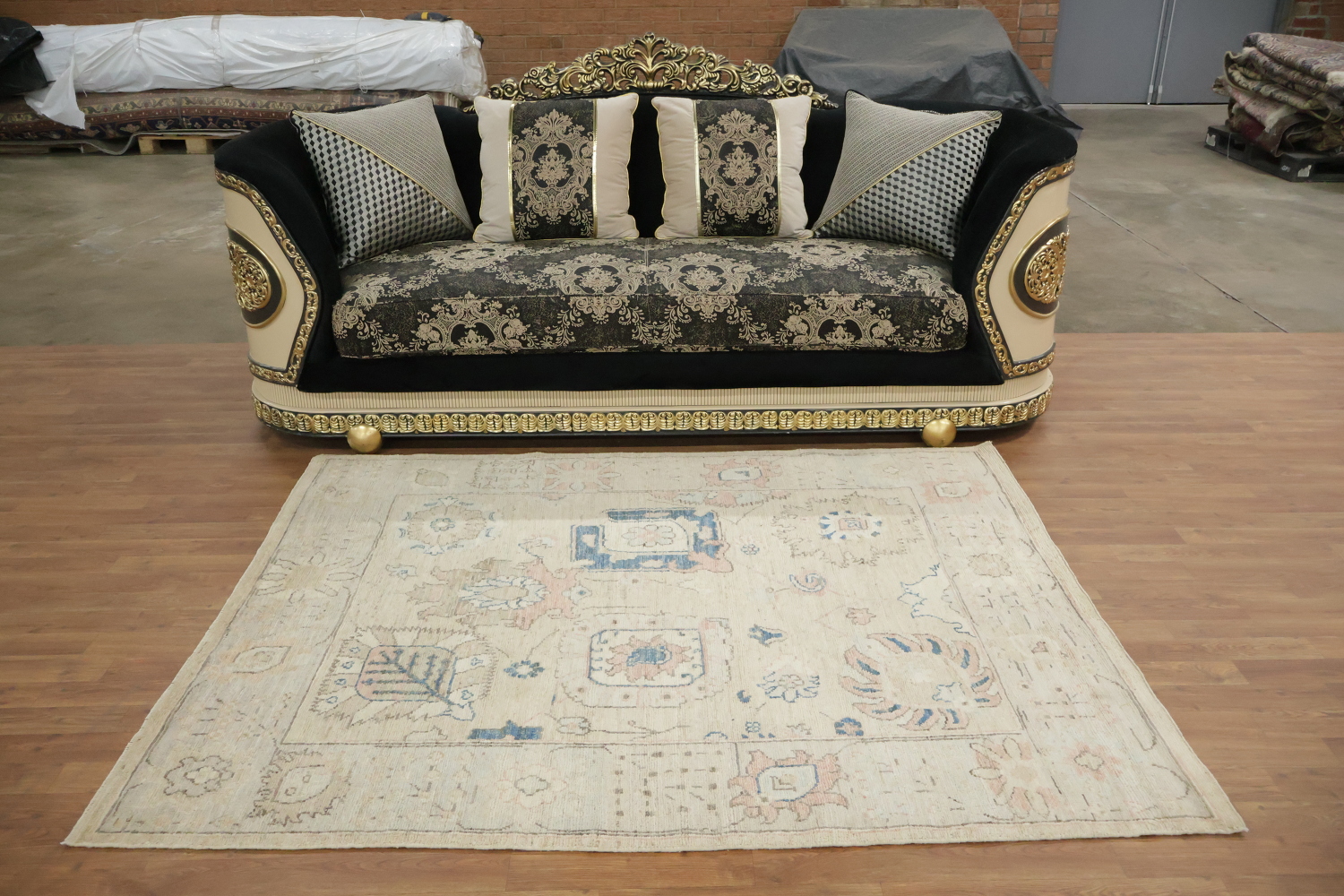 Geometric Wool Traditional Oushak Rug 5x6