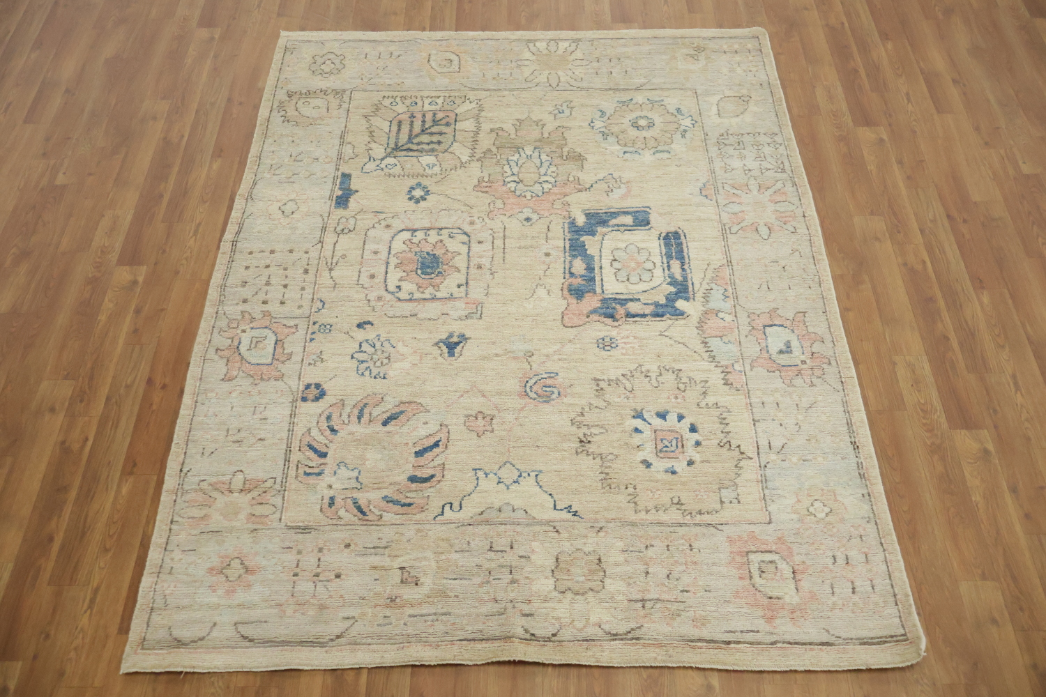 Geometric Wool Traditional Oushak Rug 5x6
