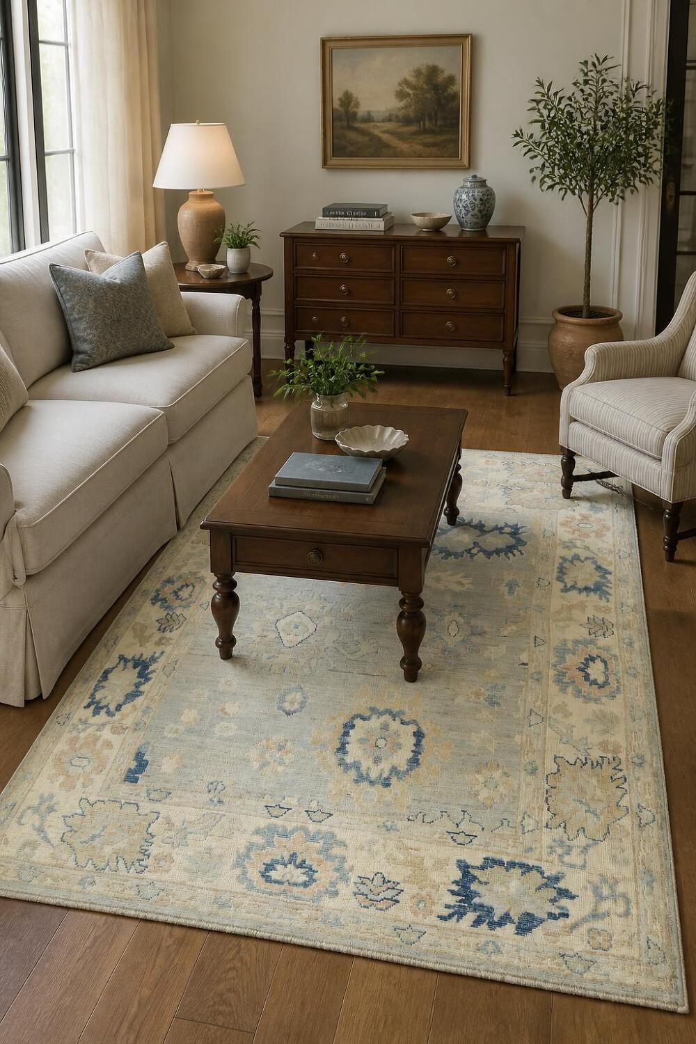 Wool Traditional Oushak Rug 5x6