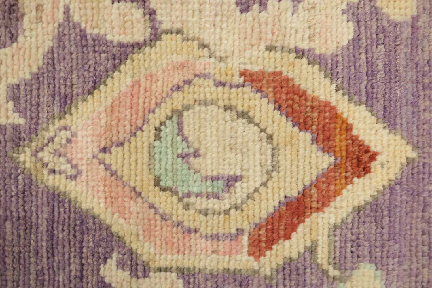 Vegetable Dye Purple Traditional Oushak Wool Rug 5x7