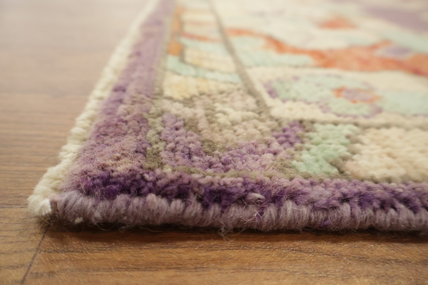 Vegetable Dye Purple Traditional Oushak Wool Rug 5x7