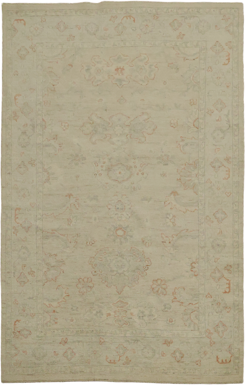 Traditional Oushak Wool Area Rug 5x8