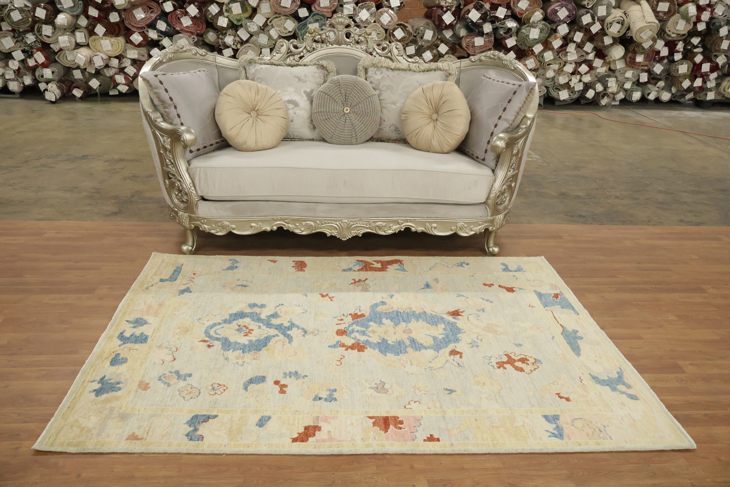 Traditional Oushak Wool Rug 5x7