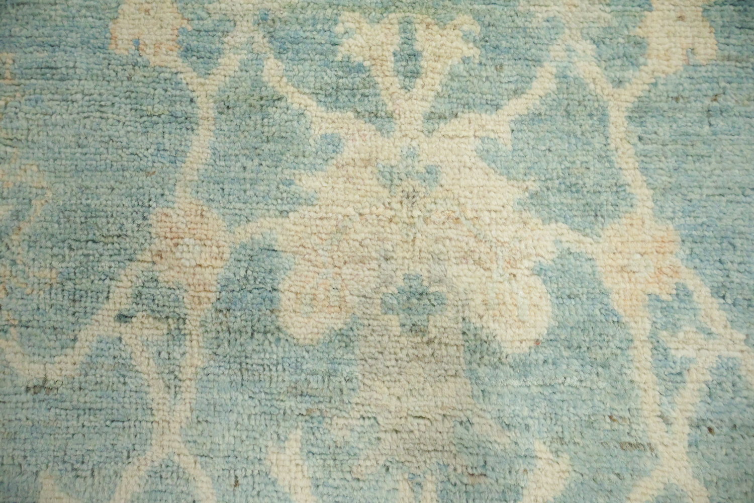 All Over Muted Green Traditional Oushak Oriental Wool Rug 4x6