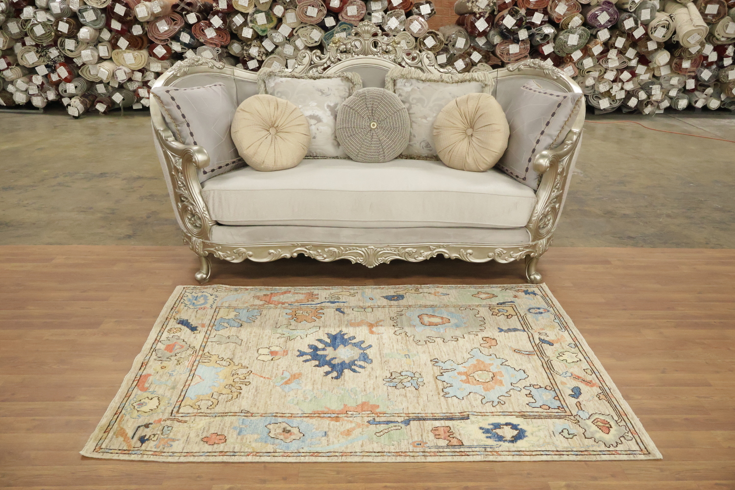 Traditional Oushak Wool Rug 4x6