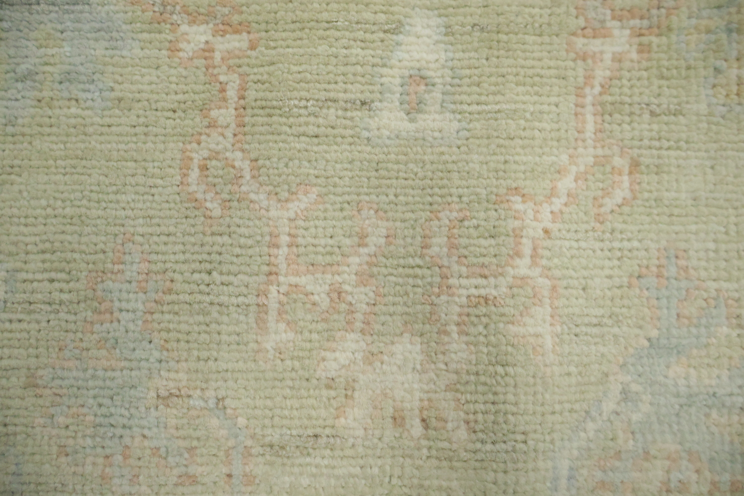 Green Muted Vegetable Dye Wool Traditional Oushak Rug 4x6