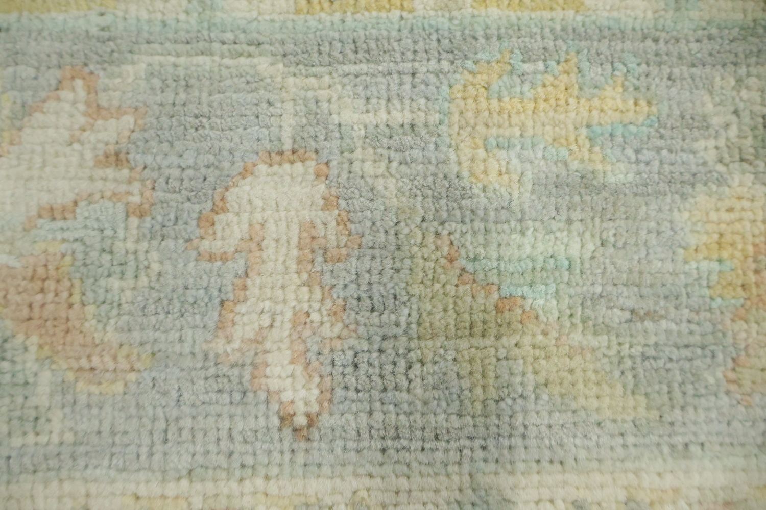 Green Muted Vegetable Dye Wool Traditional Oushak Rug 4x6