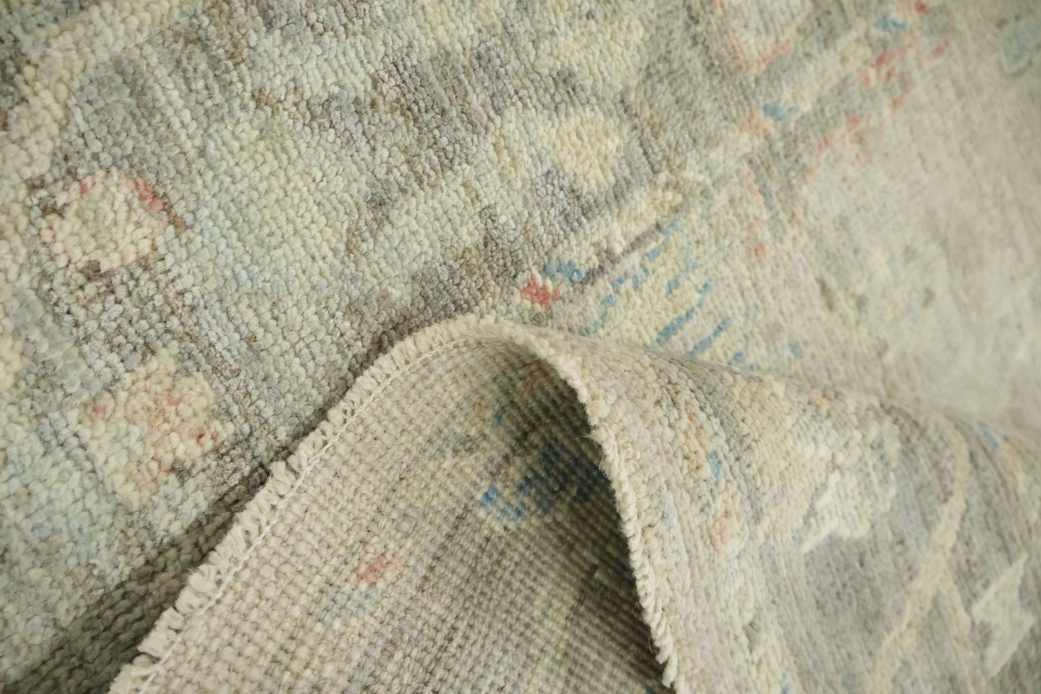 Muted Vegetable Dye Wool Oushak Turkish Rug 3x5