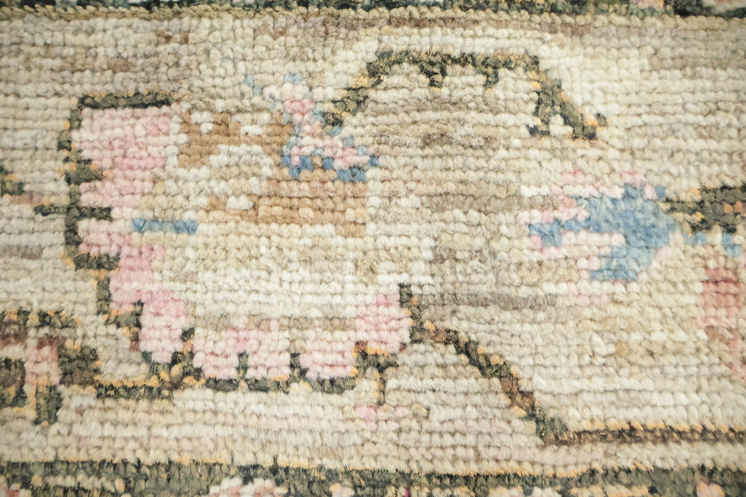 Oushak Turkish Geometric Wool Rug 5x7