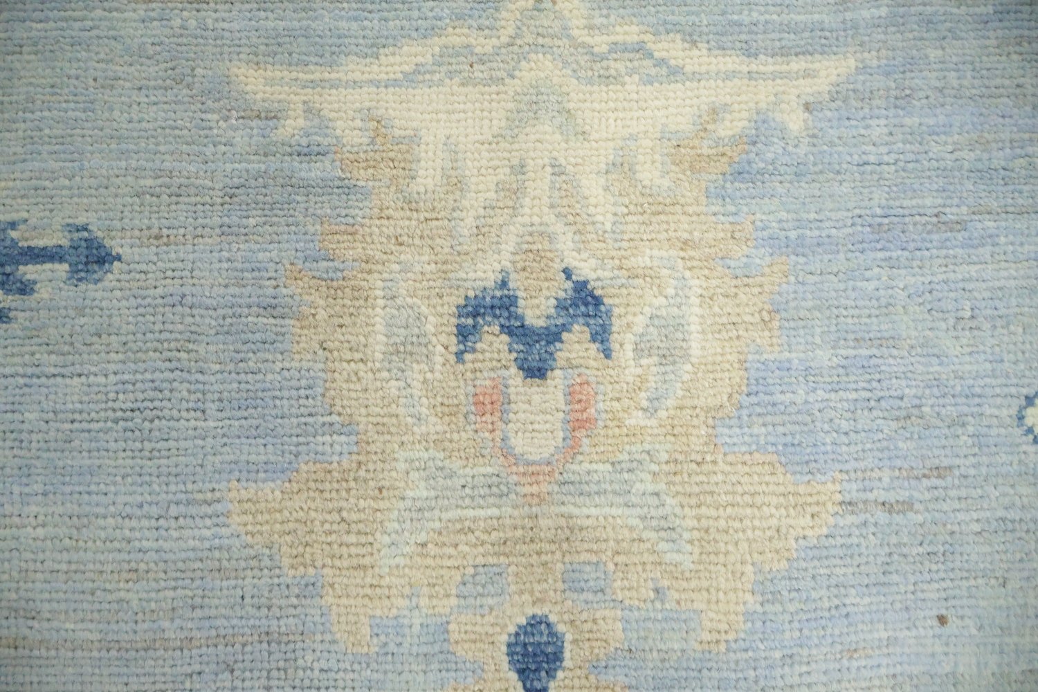 Blue Vegetable Dye Wool Oushak Turkish Rug 5x7