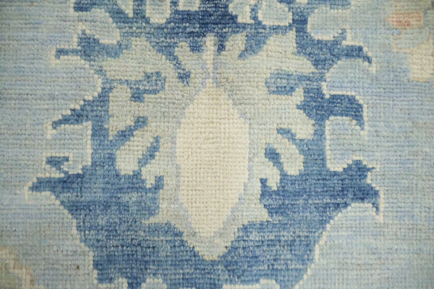 Blue Vegetable Dye Wool Oushak Turkish Rug 5x7