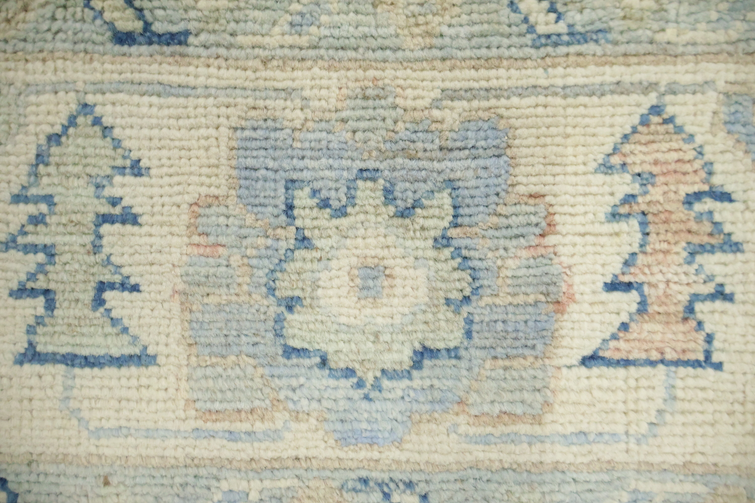 Blue Vegetable Dye Wool Oushak Turkish Rug 5x7