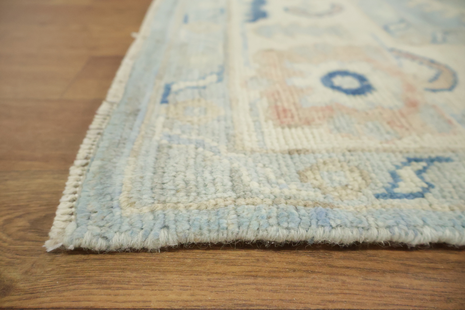 Blue Vegetable Dye Wool Oushak Turkish Rug 5x7