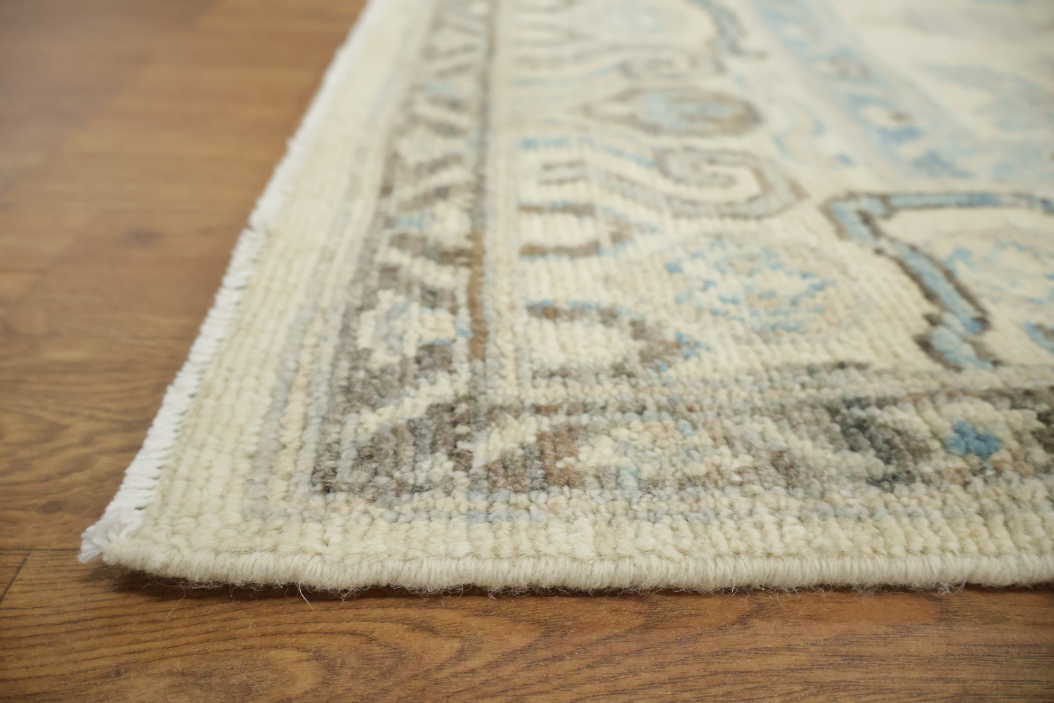 Decotative Geometric Wool Oushak KhotanTurkish Rug 5x7