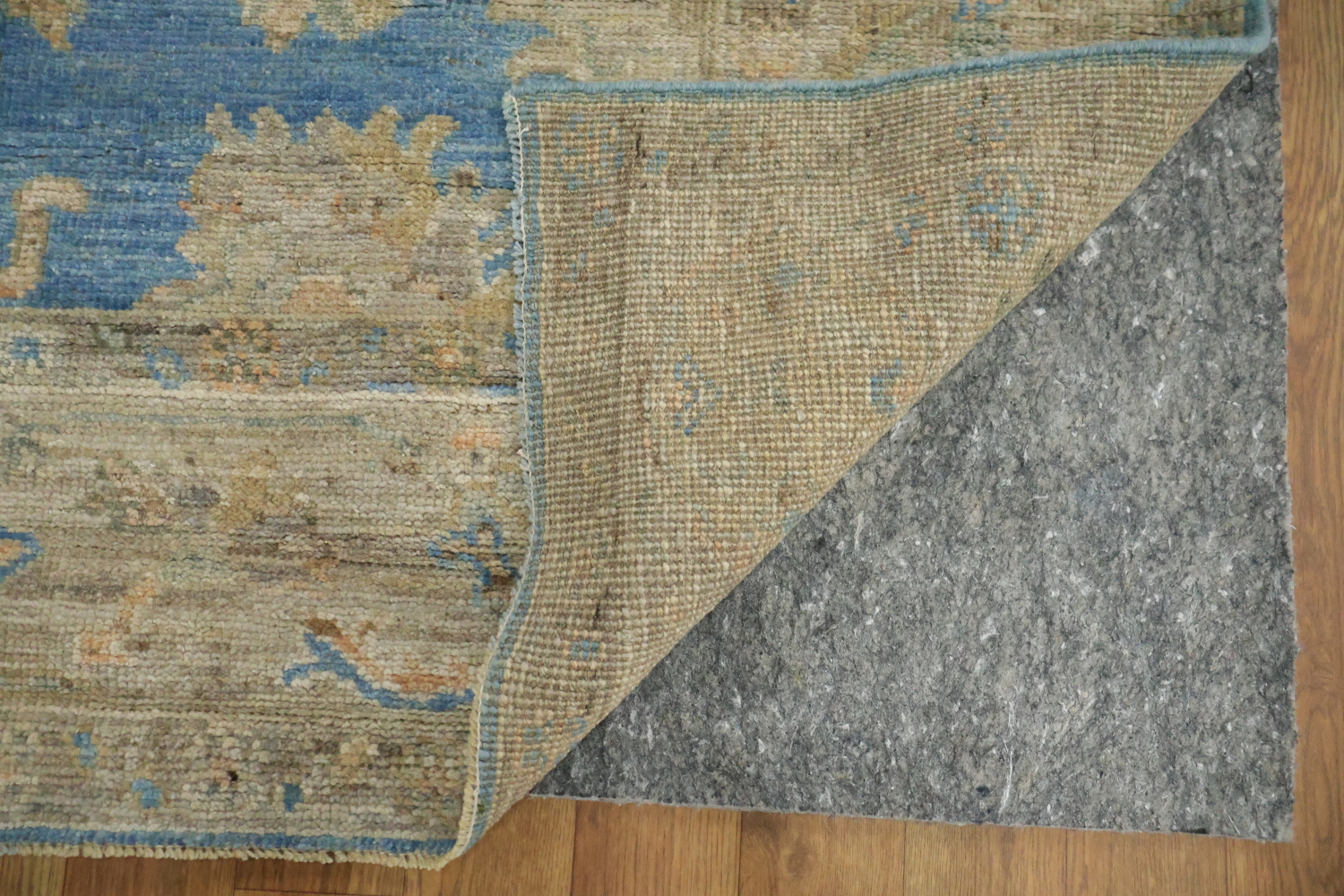Top Quality Blue Floral Wool Oushak Turkish Rug 5x7