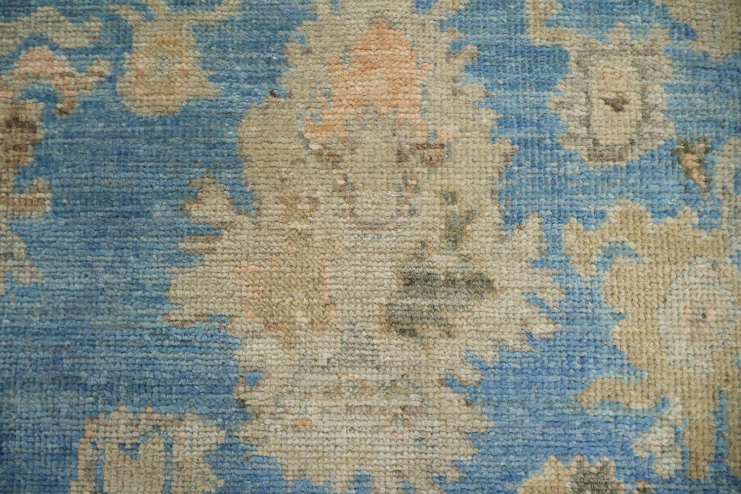 Top Quality Blue Floral Wool Oushak Turkish Rug 5x7
