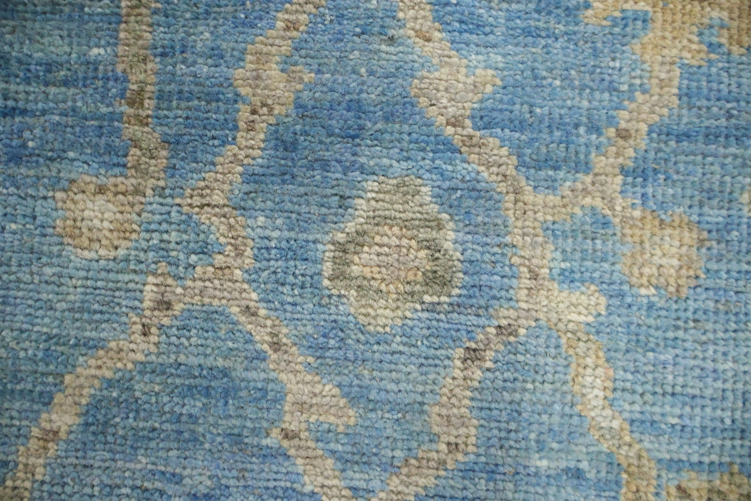 Top Quality Blue Floral Wool Oushak Turkish Rug 5x7