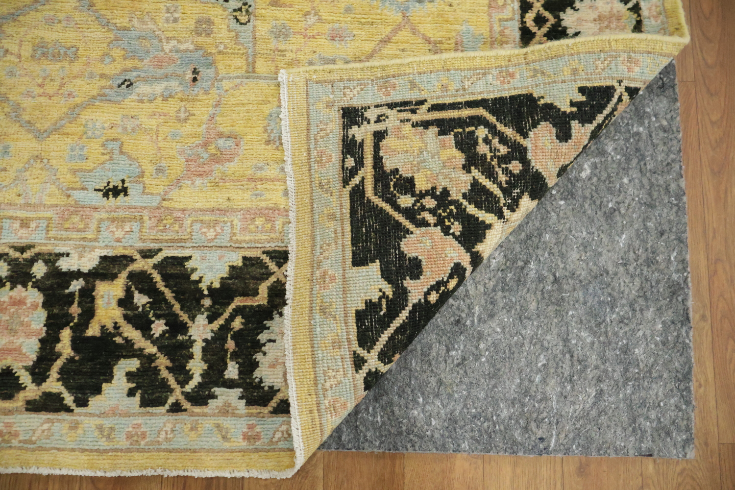 Geometric Wool Oushak Turkish Rug 5x7