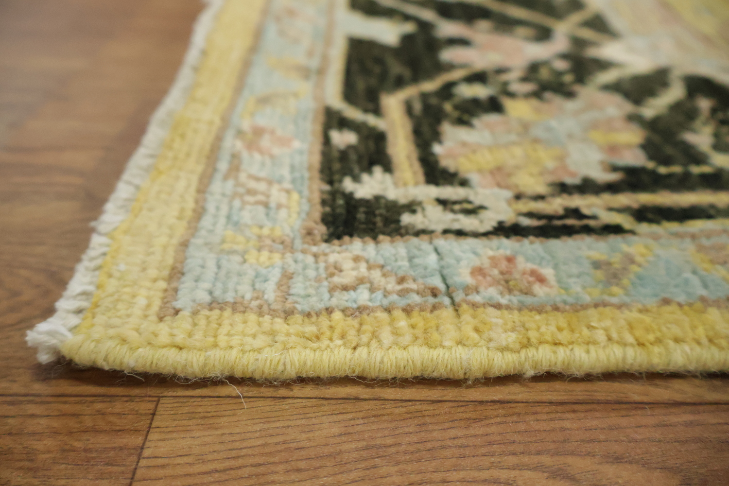 Geometric Wool Oushak Turkish Rug 5x7