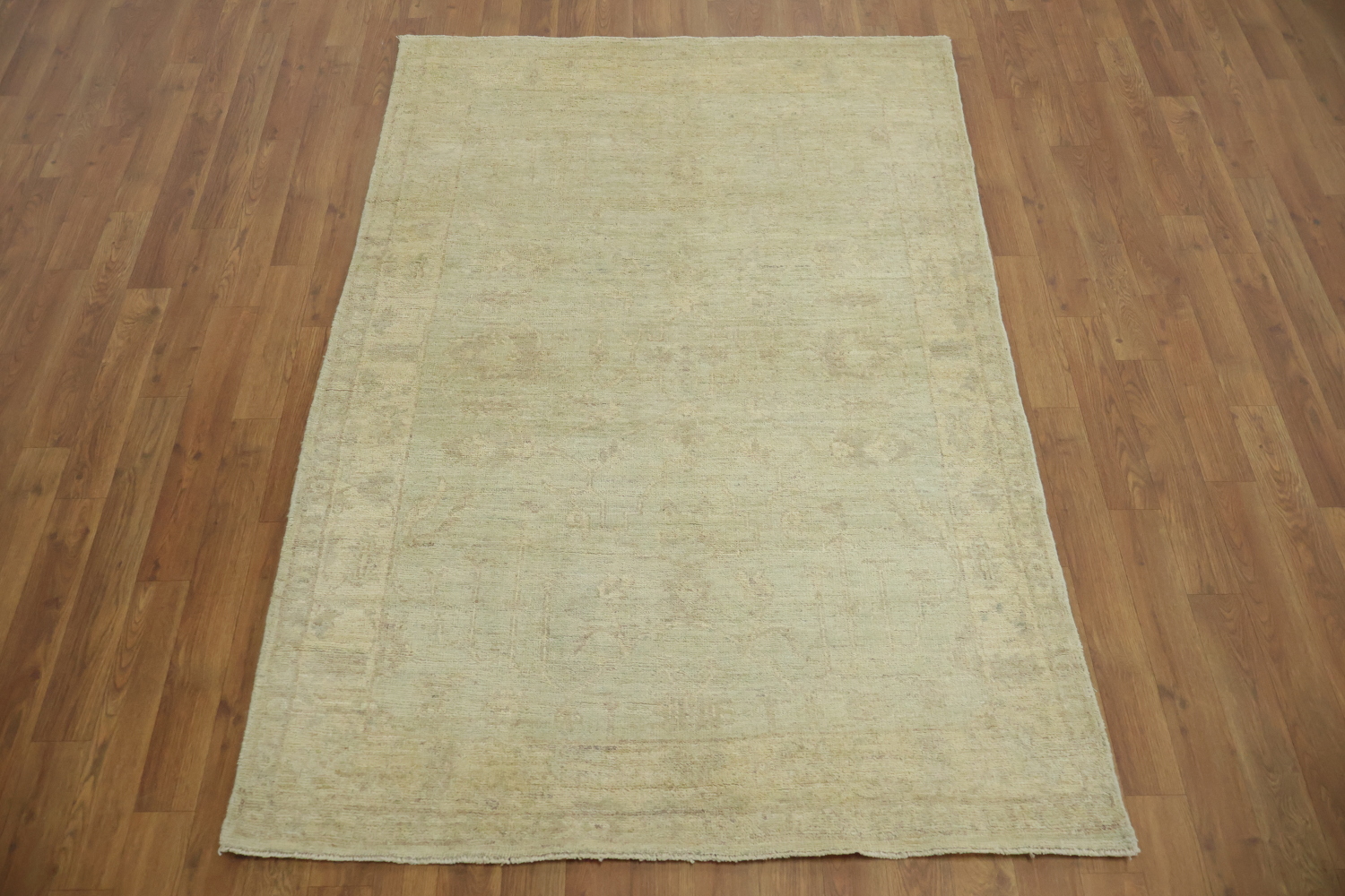 Vegetable Dye Muted Wool Oushak Turkish Rug 4x6
