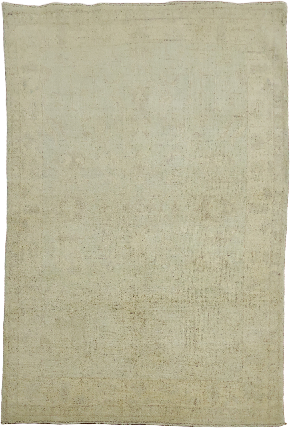 Vegetable Dye Muted Wool Oushak Turkish Rug 4x6