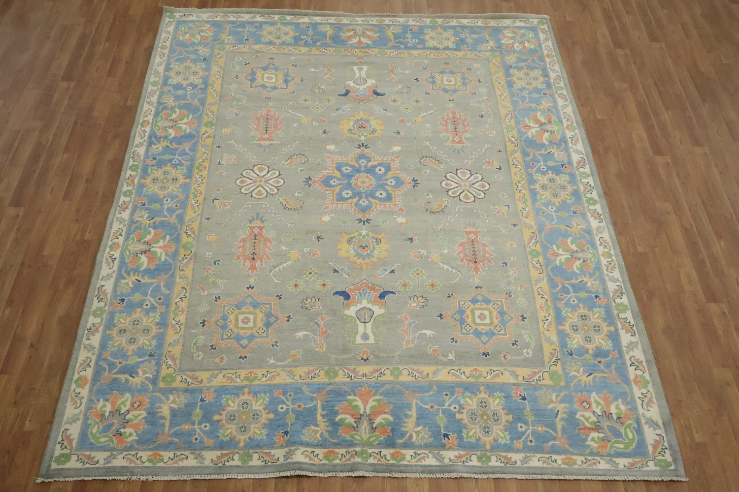 Exquisite Traditional Area Rug with Blue and Grey Floral Motifs 8x10