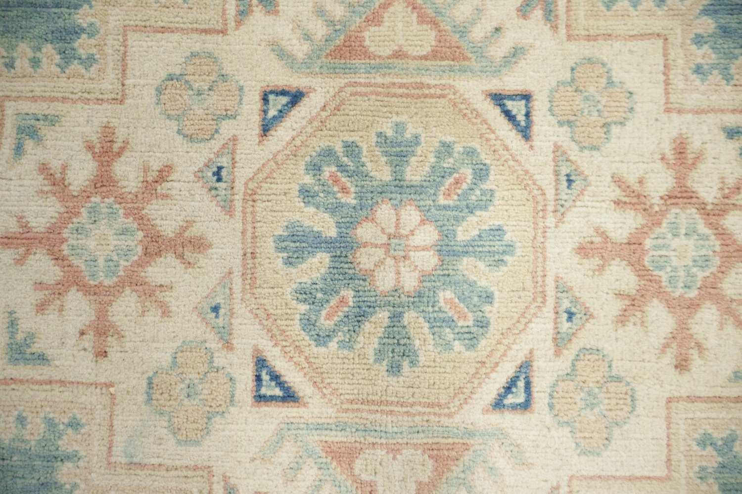 Charming Blue and Beige Kazak Pakistani Rug with Classic Design 8zx10