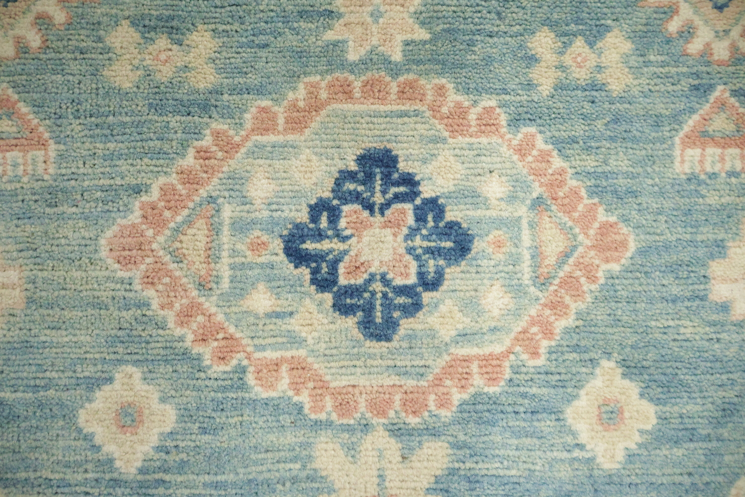 Charming Blue and Beige Kazak Pakistani Rug with Classic Design 8zx10