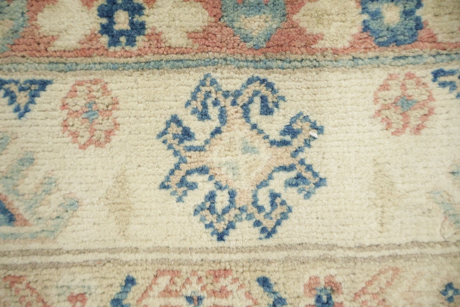 Charming Blue and Beige Kazak Pakistani Rug with Classic Design 8zx10