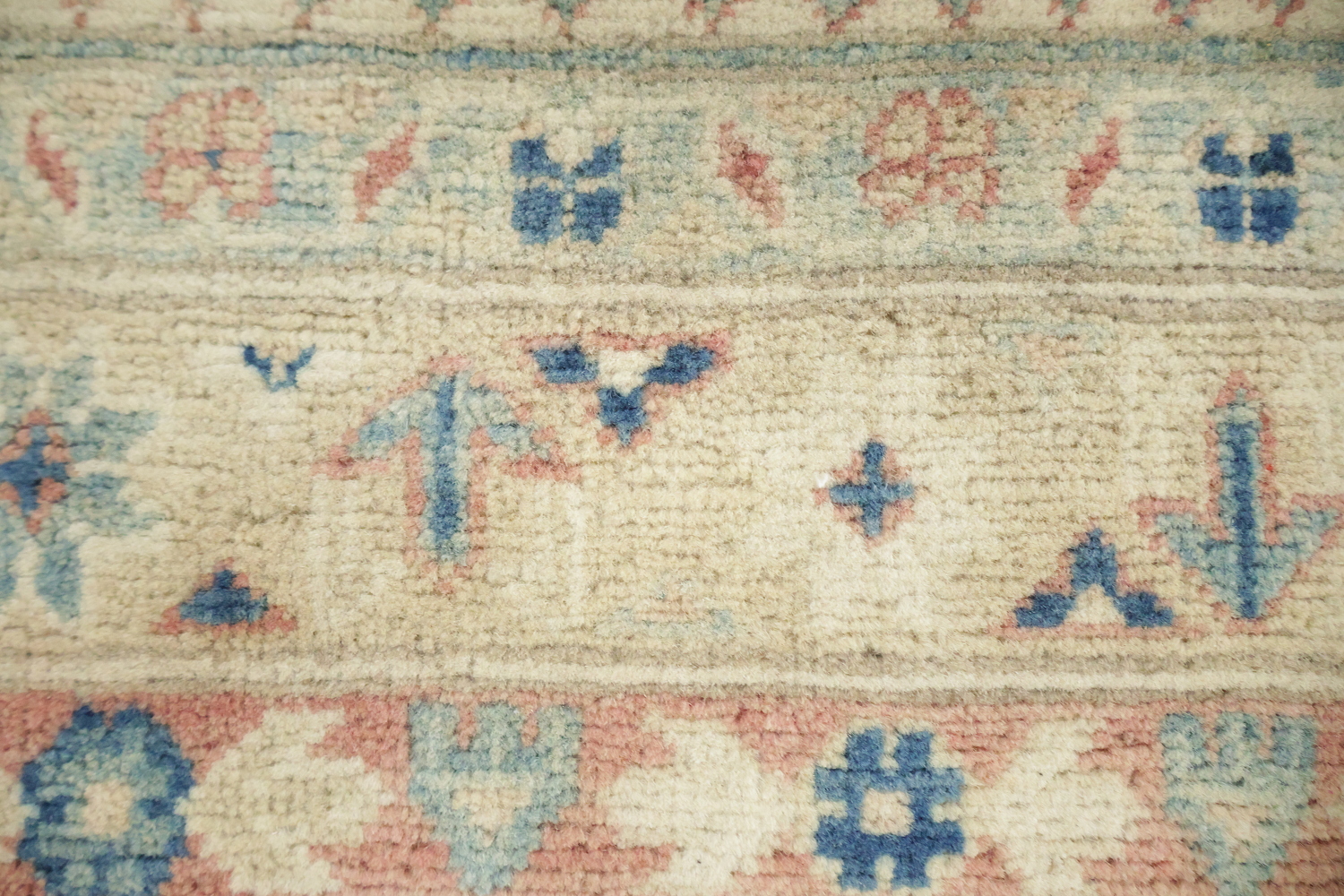 Charming Blue and Beige Kazak Pakistani Rug with Classic Design 8zx10
