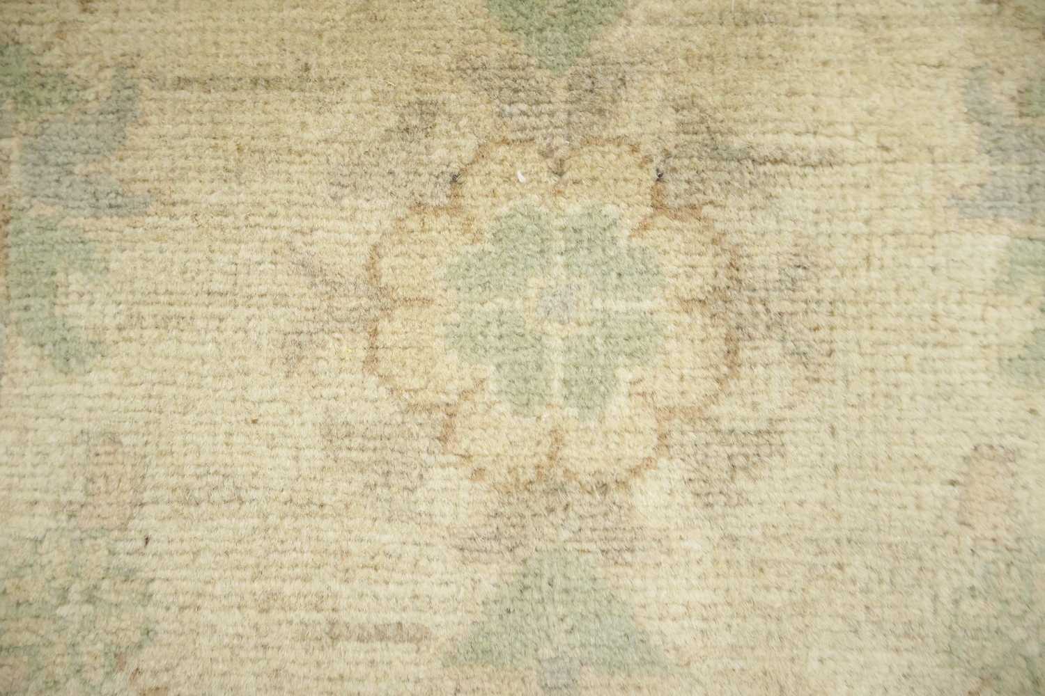 Traditional Patterned Light Blue and Beige Floral Hand-made Rug 9'x12'