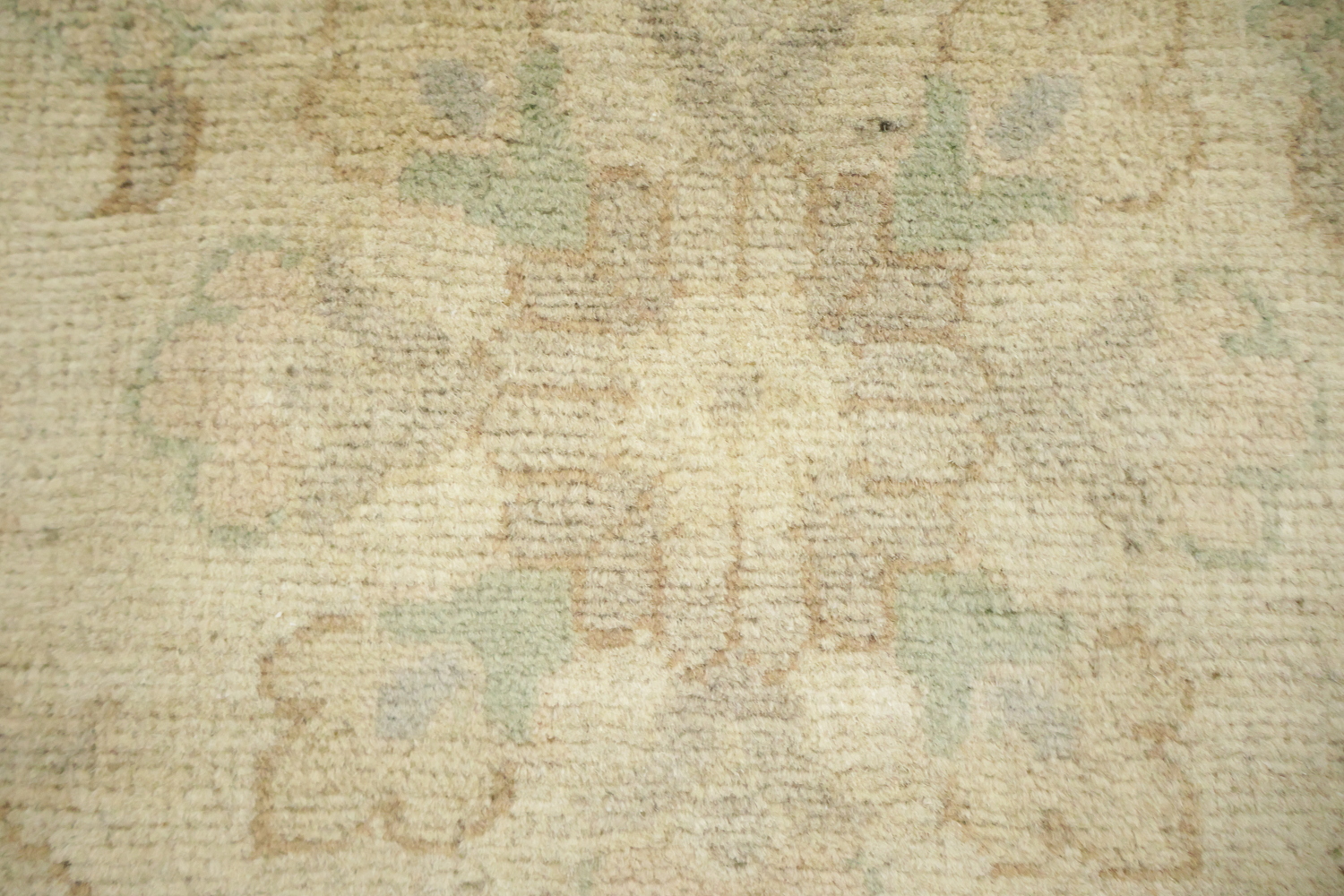 Traditional Patterned Light Blue and Beige Floral Hand-made Rug 9'x12'
