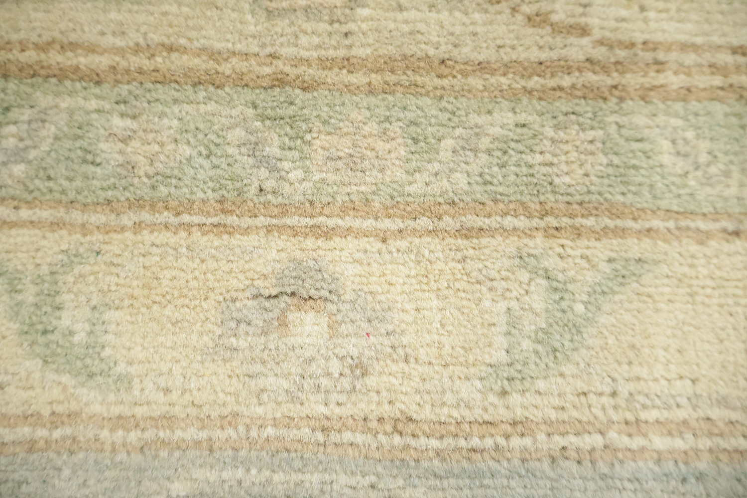 Traditional Patterned Light Blue and Beige Floral Hand-made Rug 9'x12'