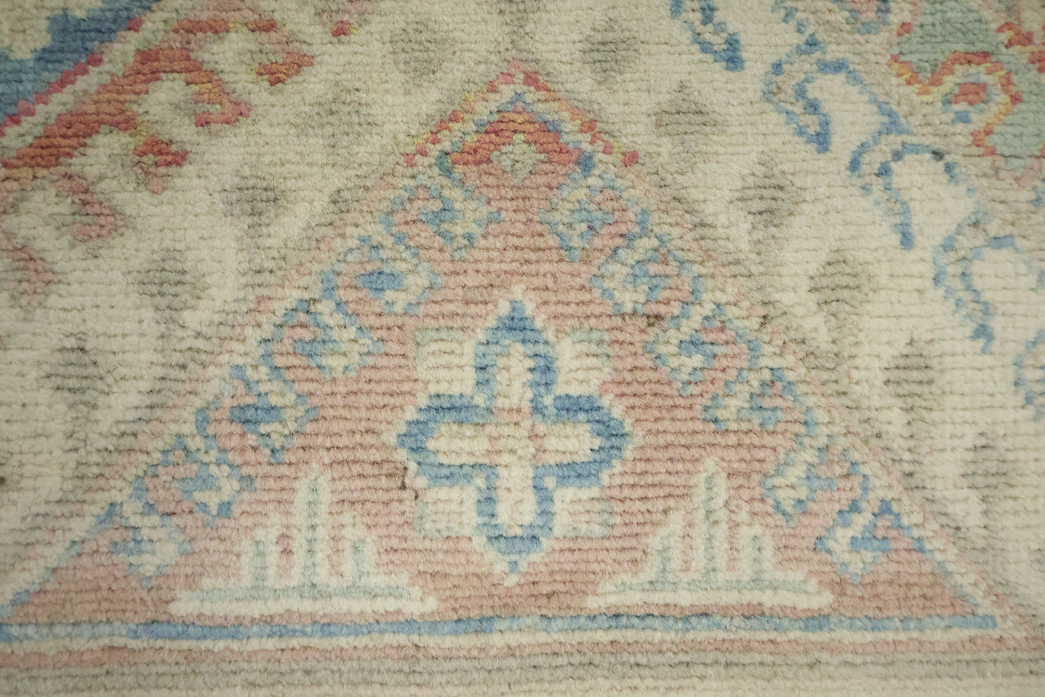 Geometric Blue Wool Traditional Kazak Area Rug 9x12