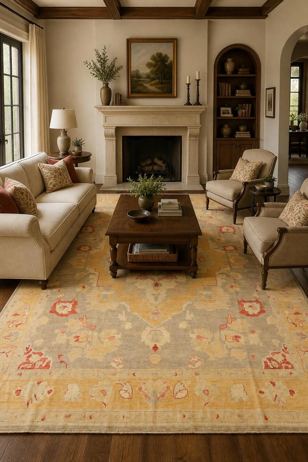 Outstanding! Vegetable Dye Traditional Wool Oushak Square Rug 10x10