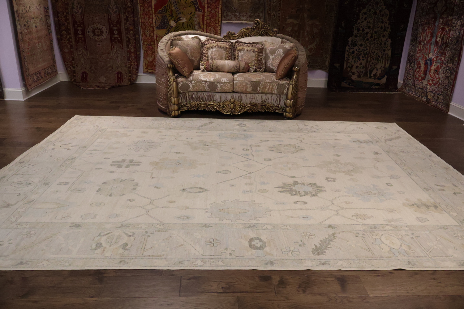 Traditional Vegetable Dye Wool Oriental Oushak Area Rug 10x14